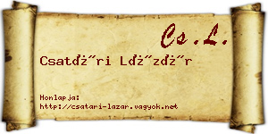 Csatári Lázár névjegykártya